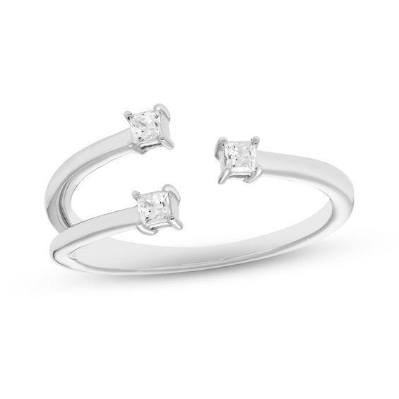 Diamond Deconstructed Ring 1/6 ct tw Princess-cut 10K White Gold