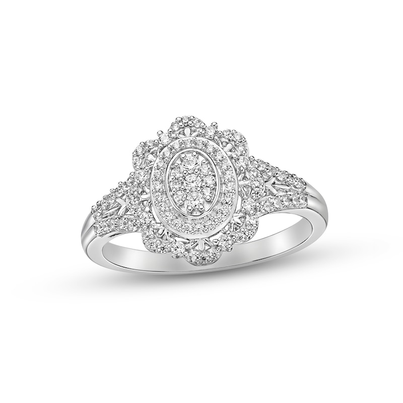 Diamond Ring 1/3 ct tw Round-cut Sterling Silver