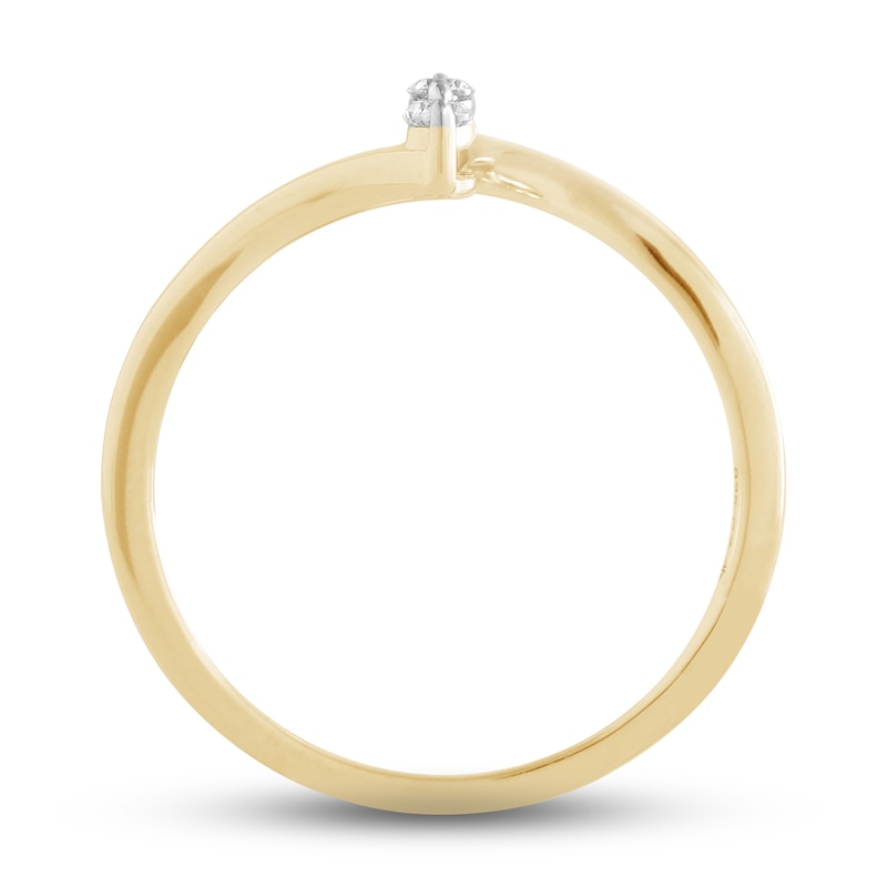 Main Image 2 of Diamond Three-Stone Ring 1/10 ct tw Round-cut 10K Yellow Gold