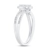 Thumbnail Image 2 of Multi-Diamond Cushion Halo Promise Ring 1/4 ct tw Sterling Silver