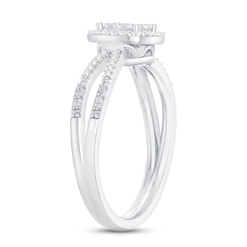 Diamond Promise Ring 1/4 ct tw Round-cut Sterling Silver