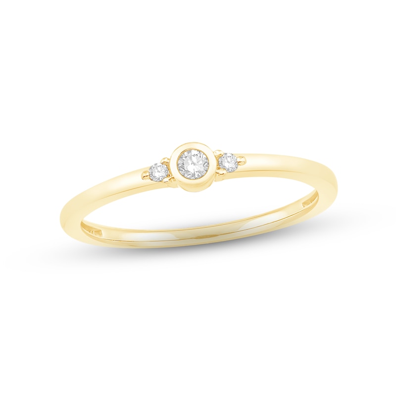 Diamond Bezel Ring 1/15 ct tw Round-cut 10K Yellow Gold with 360