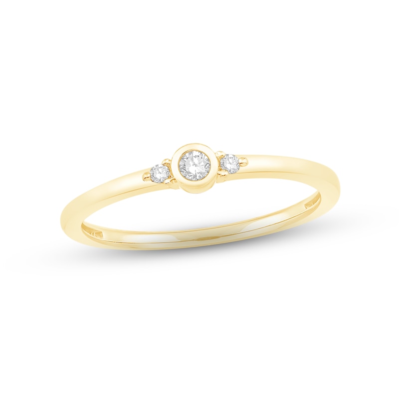 Main Image 1 of Diamond Bezel Ring 1/15 ct tw Round-cut 10K Yellow Gold