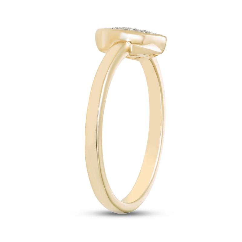 Diamond Heart Ring 1/10 ct tw Round-cut 10K Yellow Gold