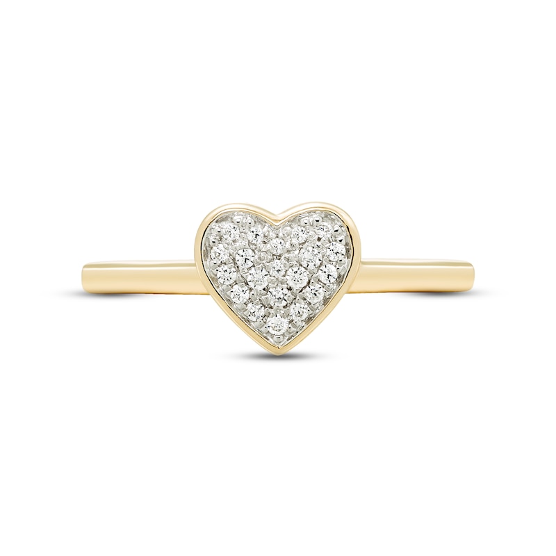 Main Image 3 of Diamond Heart Ring 1/10 ct tw Round-cut 10K Yellow Gold