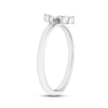 Thumbnail Image 1 of Diamond Flower Ring 1/8 ct tw Baguette & Round-cut 10K White Gold