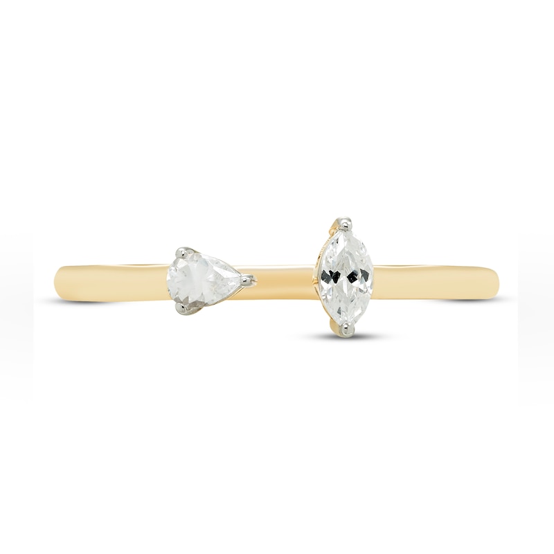 Main Image 3 of Diamond Deconstructed Ring 1/5 ct tw Pear & Marquise-cut 10K Yellow Gold