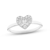 Thumbnail Image 1 of Diamond Heart Ring 1/4 ct tw Baguette & Round-cut 10K White Gold