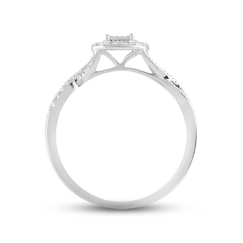 Diamond Promise Ring 1/5 ct tw Princess & Round-cut 10K White Gold