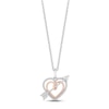 Thumbnail Image 0 of Hallmark Diamonds Heart & Arrow Necklace 1/10 ct tw Sterling Silver & 10K Rose Gold 18"