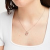 Thumbnail Image 2 of Hallmark Diamonds Heart & Arrow Necklace 1/10 ct tw Sterling Silver & 10K Rose Gold 18&quot;