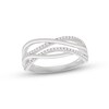 Thumbnail Image 1 of Diamond Wave Ring 1/10 ct tw Round-cut Sterling Silver