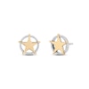 Disney Treasures Toy Story Diamond Sheriff Badge Earrings 1/10 ct tw Sterling Silver & 10K Yellow Gold
