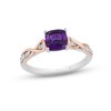 Thumbnail Image 1 of Hallmark Diamonds Amethyst Promise Ring 1/10 ct tw Sterling Silver & 10K Rose Gold
