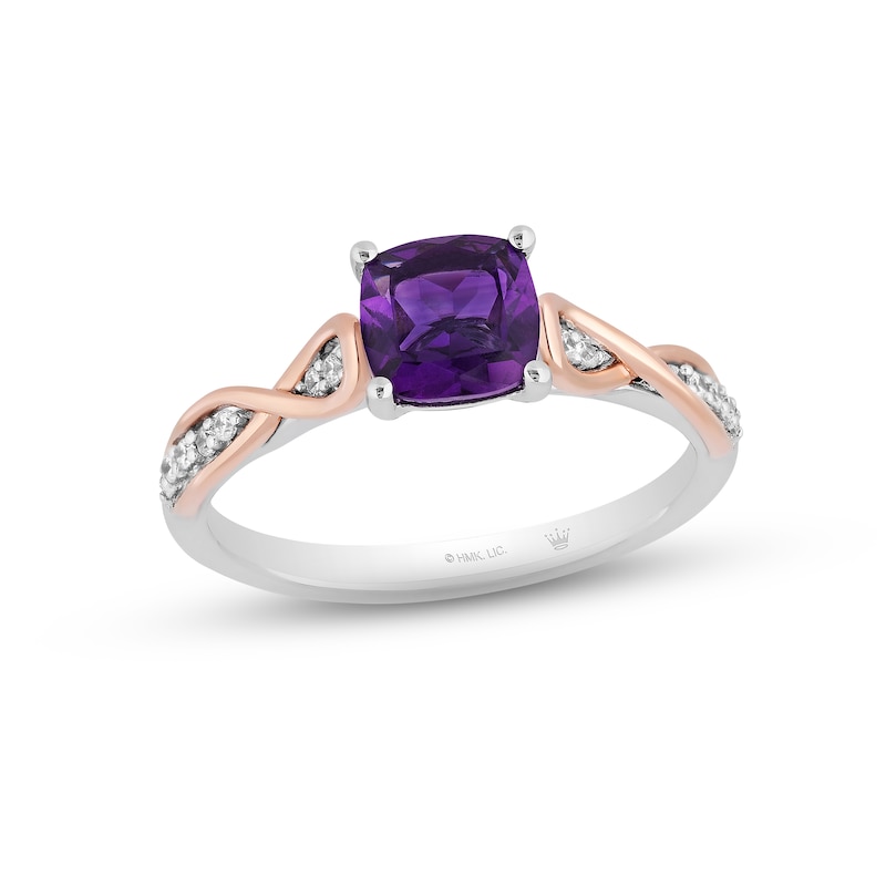 Main Image 1 of Hallmark Diamonds Amethyst Promise Ring 1/10 ct tw Sterling Silver & 10K Rose Gold