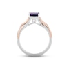 Thumbnail Image 2 of Hallmark Diamonds Amethyst Promise Ring 1/10 ct tw Sterling Silver & 10K Rose Gold