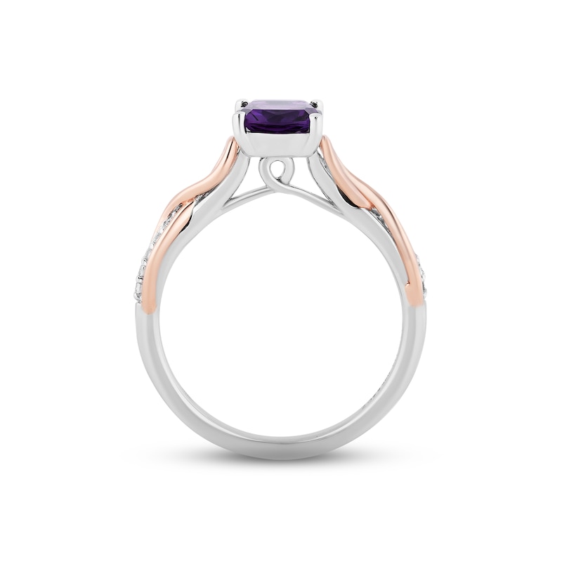 Main Image 2 of Hallmark Diamonds Amethyst Promise Ring 1/10 ct tw Sterling Silver & 10K Rose Gold