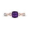 Thumbnail Image 3 of Hallmark Diamonds Amethyst Promise Ring 1/10 ct tw Sterling Silver & 10K Rose Gold
