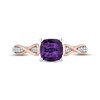 Thumbnail Image 2 of Hallmark Diamonds Amethyst Promise Ring 1/10 ct tw Sterling Silver & 10K Rose Gold