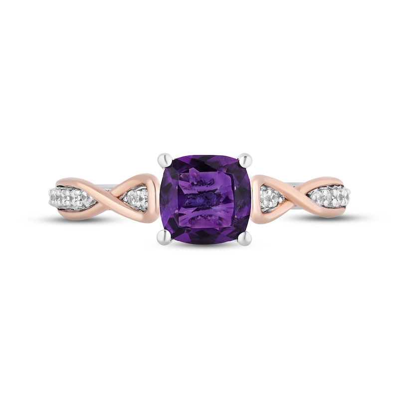 Main Image 3 of Hallmark Diamonds Amethyst Promise Ring 1/10 ct tw Sterling Silver & 10K Rose Gold