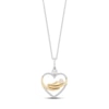 Hallmark Diamonds Mother & Baby Diamond Necklace 1/6 ct tw Sterling Silver & 10K Yellow Gold 18"