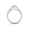 Hallmark Diamonds Multi-Diamond Promise Ring 1/4 ct tw Sterling Silver & 10K Rose Gold
