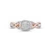 Hallmark Diamonds Multi-Diamond Promise Ring 1/4 ct tw Sterling Silver & 10K Rose Gold
