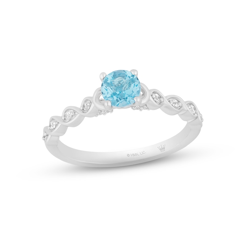 Hallmark Diamonds Swiss Blue Topaz Promise Ring 1/10 ct tw Sterling Silver
