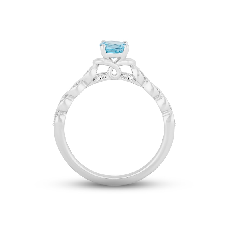 Hallmark Diamonds Swiss Blue Topaz Promise Ring 1/10 ct tw Sterling ...