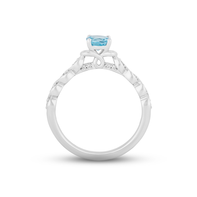 Hallmark Diamonds Swiss Blue Topaz Promise Ring 1/10 ct tw Sterling Silver