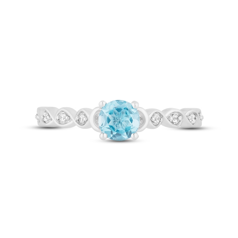 Hallmark Diamonds Swiss Blue Topaz Promise Ring 1/10 ct tw Sterling Silver