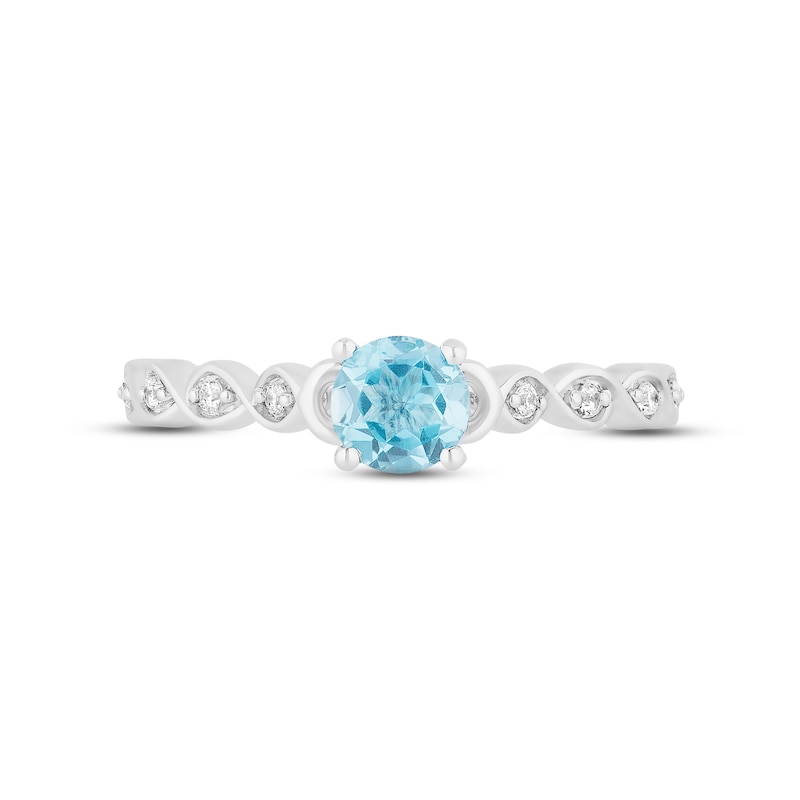 Main Image 3 of Hallmark Diamonds Swiss Blue Topaz Promise Ring 1/10 ct tw Sterling Silver