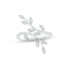 Thumbnail Image 0 of Diamond Leaf Ring 1/10 ct tw Round-cut Sterling Silver