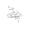 Thumbnail Image 1 of Diamond Leaf Ring 1/10 ct tw Round-cut Sterling Silver