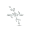 Thumbnail Image 3 of Diamond Leaf Ring 1/10 ct tw Round-cut Sterling Silver