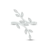 Thumbnail Image 4 of Diamond Leaf Ring 1/10 ct tw Round-cut Sterling Silver