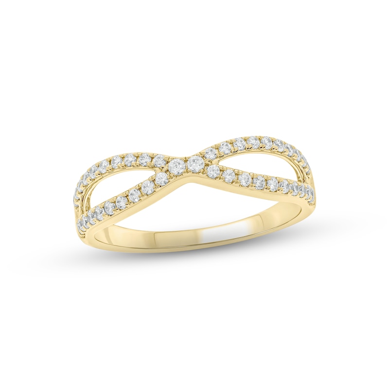 Diamond Infinity Ring 1/3 ct tw Round-cut 10K Yellow Gold | Kay