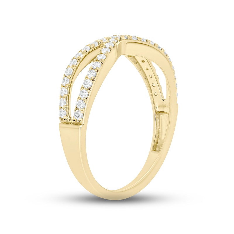 Diamond Infinity Ring 1/3 ct tw Round-cut 10K Yellow Gold