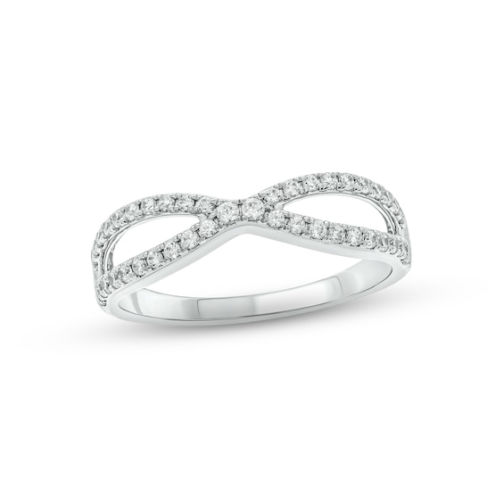 Diamond Infinity Ring 1/3 ct tw Round-cut 10K White Gold