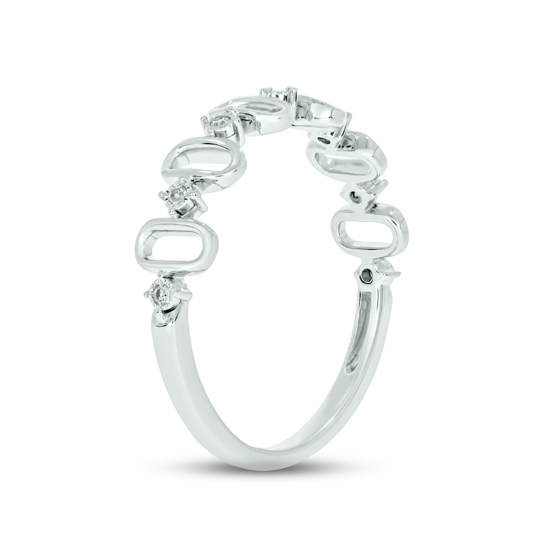 Main Image 2 of Diamond Oval Ring Sterling Silver