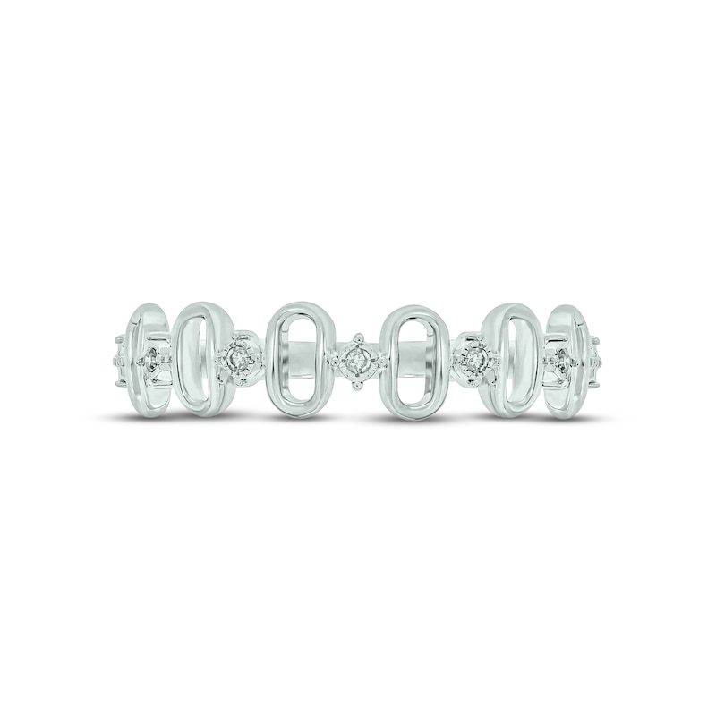 Main Image 3 of Diamond Oval Ring Sterling Silver