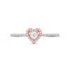 Thumbnail Image 3 of Diamond Heart Halo Promise Ring 1/6 ct tw 10K Rose Gold