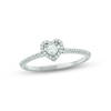 Thumbnail Image 1 of Diamond Heart Halo Promise Ring 1/6 ct tw 10K White Gold