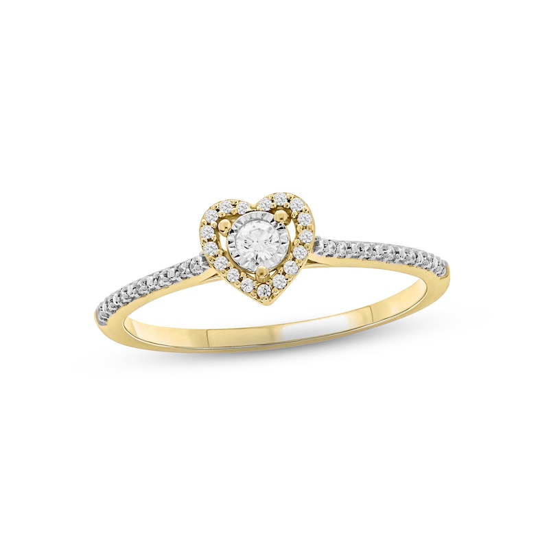 Main Image 1 of Diamond Heart Promise Ring 1/6 ct tw 10K Yellow Gold