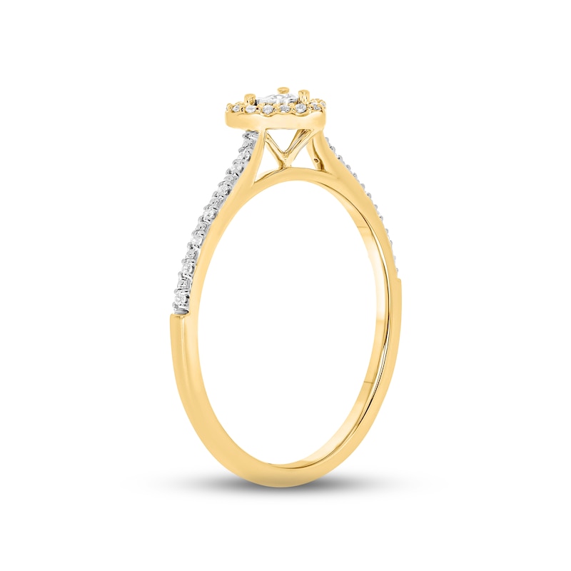 Main Image 2 of Diamond Heart Promise Ring 1/6 ct tw 10K Yellow Gold