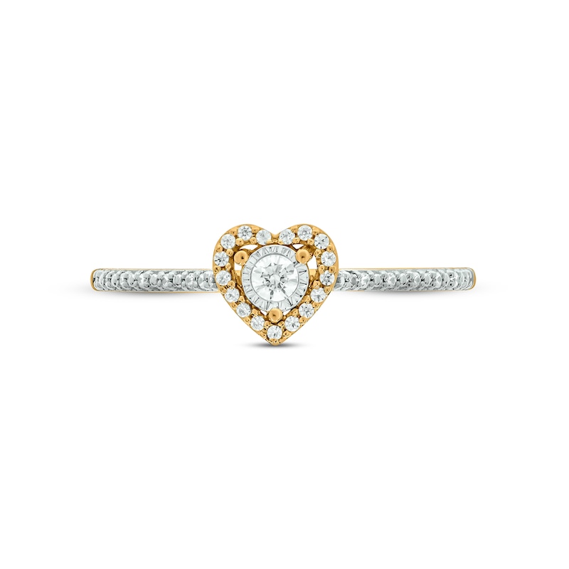 Main Image 3 of Diamond Heart Promise Ring 1/6 ct tw 10K Yellow Gold