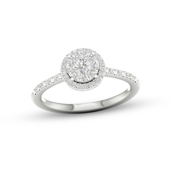 Diamond Promise Ring 1/4 ct tw Round-cut 10K White Gold