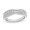 Thumbnail Image 1 of Diamond Crossover Ring 1/10 ct tw Round-cut Sterling Silver