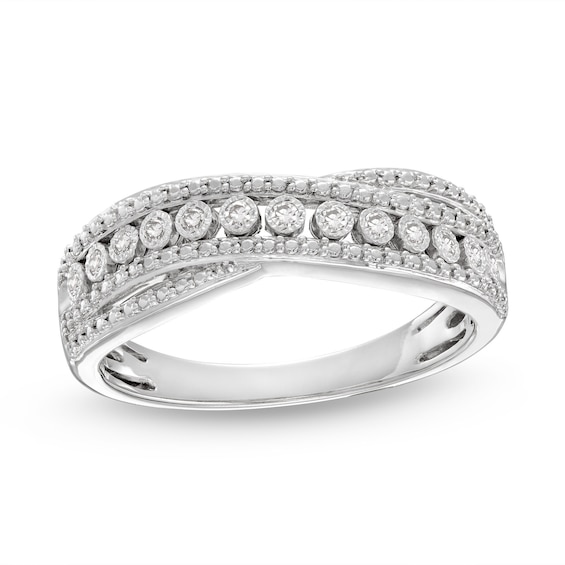 Kay Diamond Bypass Ring 1/10 ct tw Round-cut Sterling Silver