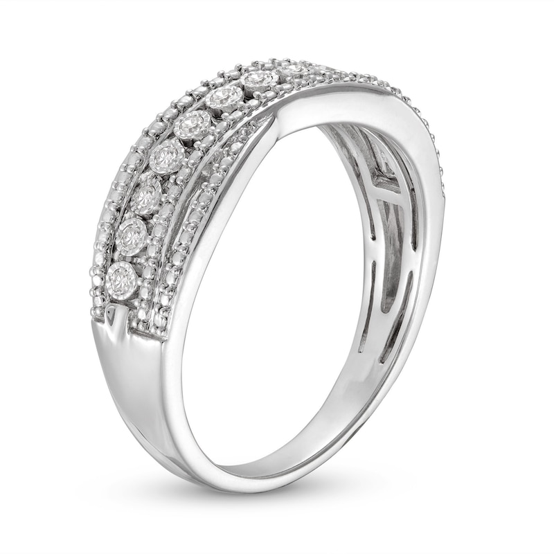 Main Image 2 of Diamond Crossover Ring 1/10 ct tw Round-cut Sterling Silver